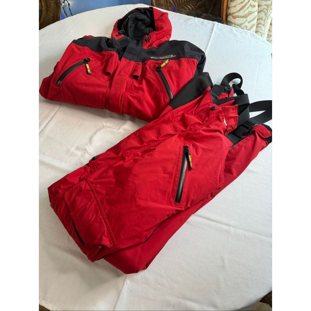 Bass Pro Shops Men L/XL Red Bib & Jacket Gore Tex Pro Qualifier Dry Fishing Pant